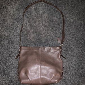Brown leather Coach crossbody/hobo bag